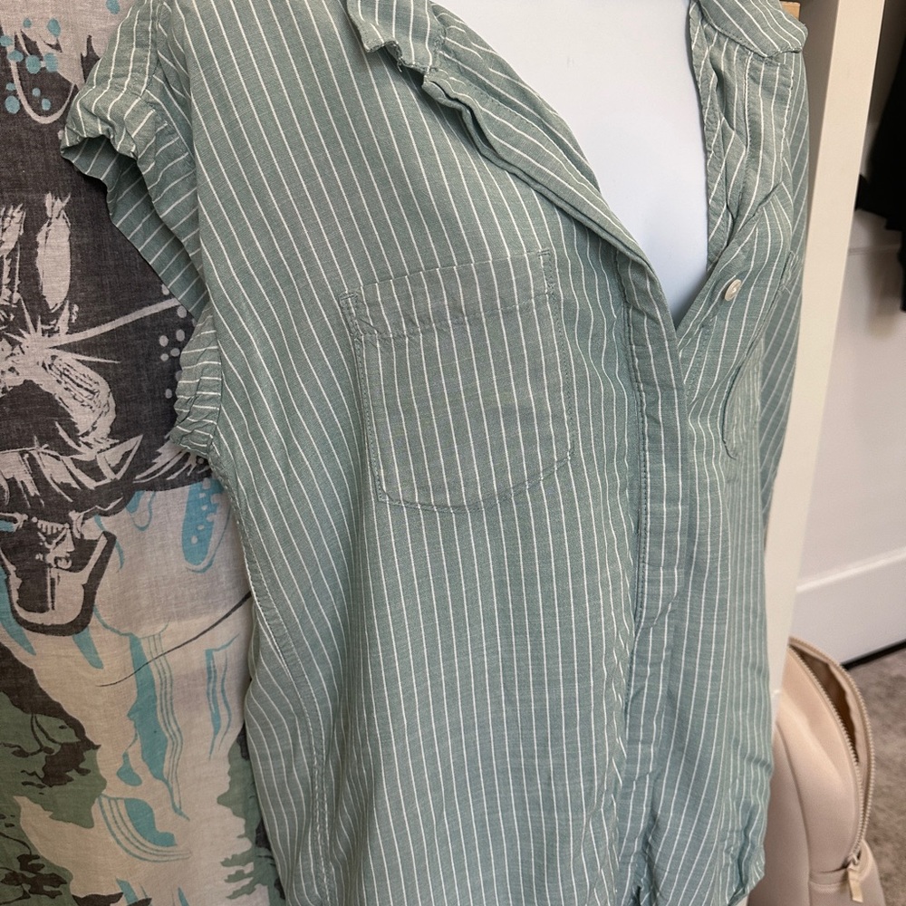 Striped Muted Green Women's Top